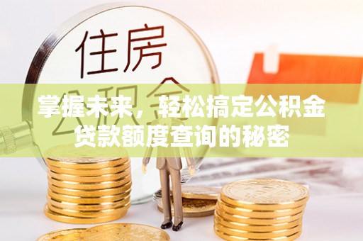 枣强掌握未来，轻松搞定公积金贷款额度查询的秘密