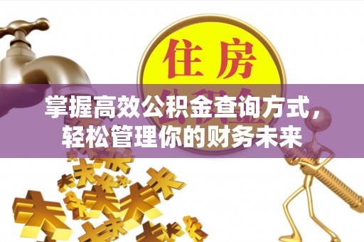 枣强掌握高效公积金查询方式，轻松管理你的财务未来